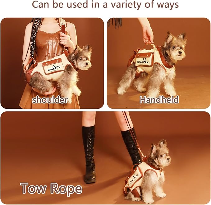 Dog Lift Harness Dog Carrier VES Harness Adjustable Leash with Small Puppy Treat Bag,Fits Most Cars,XS-PawvioPets