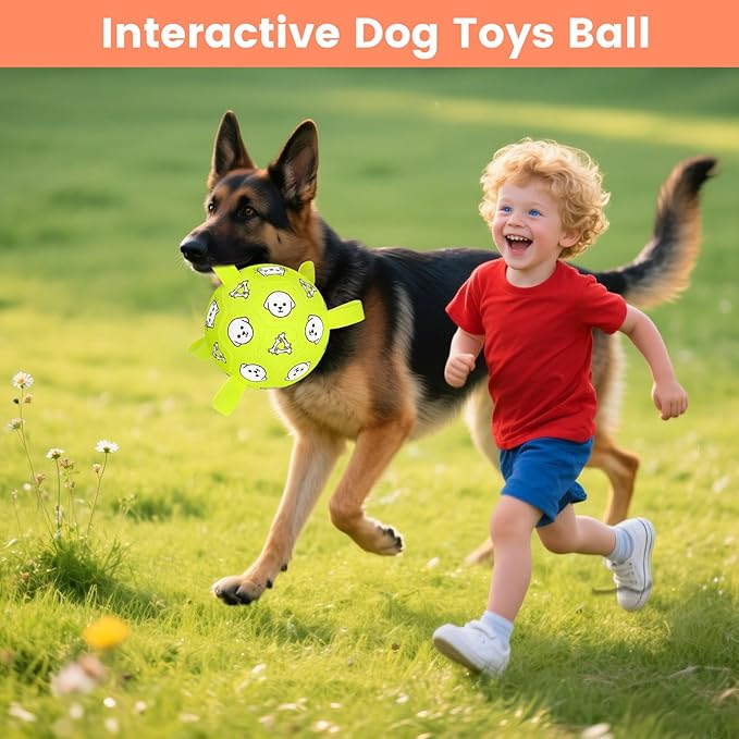 Dog Toys, Durable Dog Soccer Ball with Straps, Interactive Dog Toys, Water Fetch Ball for Tug of War, Puppy Toys for Indoor/Outdoor – Fun Dog Birthday Gift for Small & Medium Dogs, 6 Inch-PawvioPets