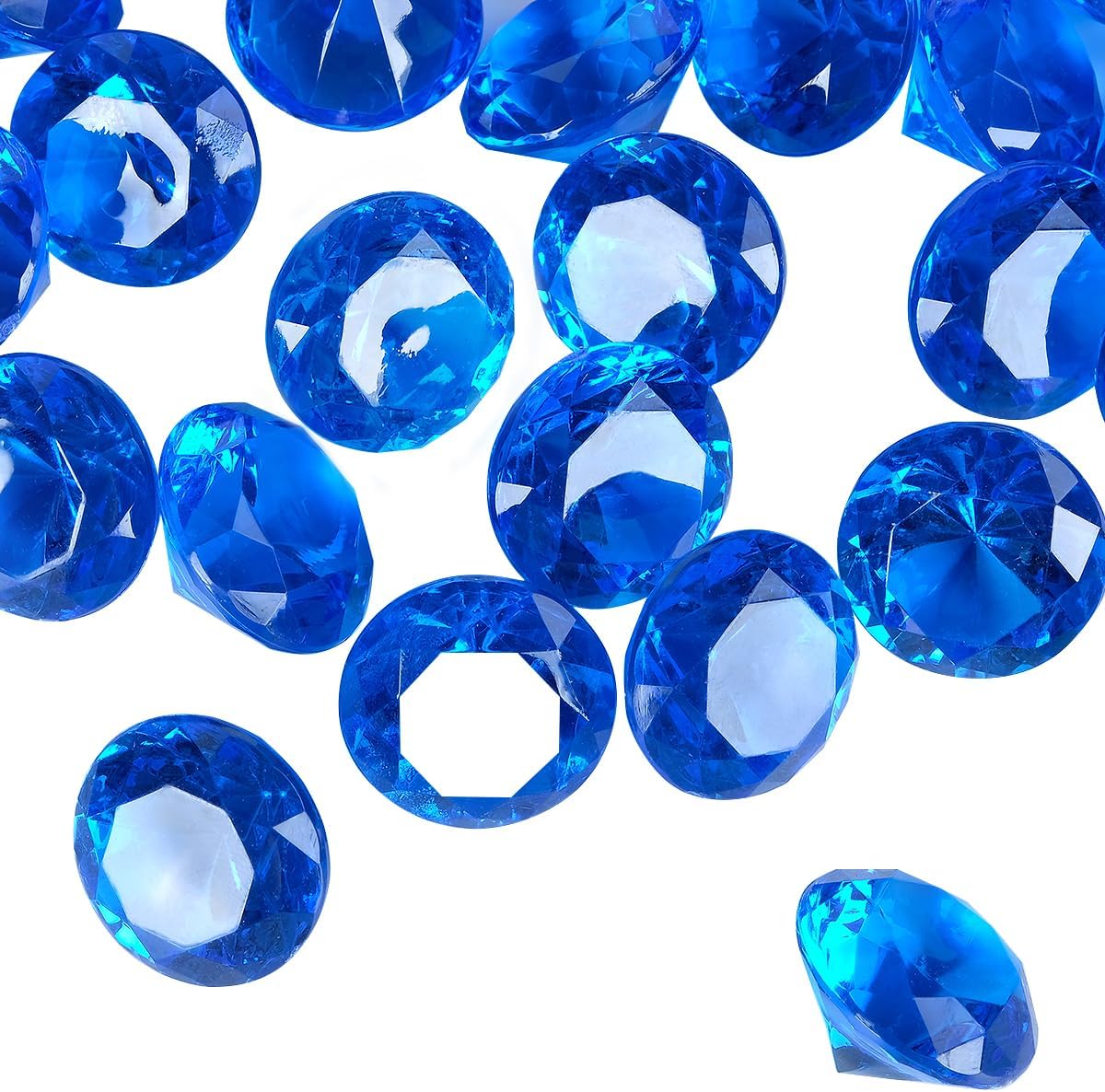Acrylic Diamond Fake Gems Vase Filler, Babenest 240pcs 3/4 Inch Faux Diamonds Crystals Jewels for Table Scatters Wedding Party Event Arts & Crafts Birthday Decoration Favor (Royal Blue)
