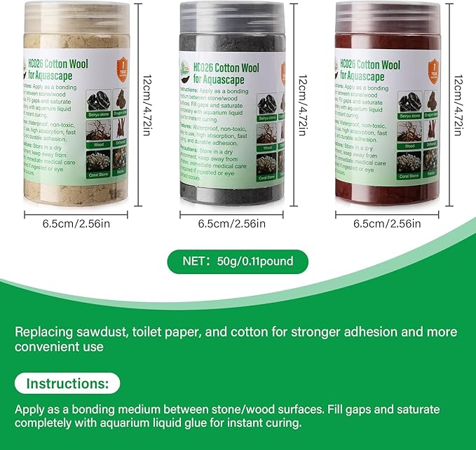 Cotton Wool for Aquascape- Gap Filler Cotton for Rocks & Wood | Aquarium Safe Bonding Material | Secure Adhesive Helper (Light Yellow(Dragon Stone Color))-PawvioPets