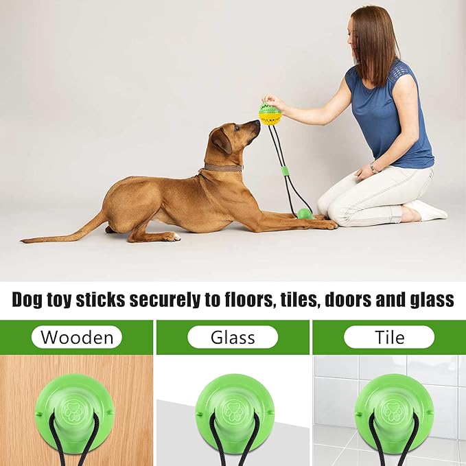 Dog Toys, Dog Chew Toys for Aggressive chewers, Puppy Training Treats Teething Rope Toys for Boredom, Puzzle Treat Food Dispensing Ball for Puppies Teething Small Dogs (Green)-PawvioPets