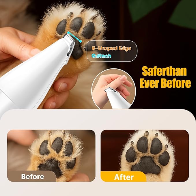 Dog Clippers Grooming Kit, 4-in-1 Low-Noise Dog Paw Trimmer, Shaver, Nail Trimmer and Nail Grinder 2025 New Electric Cordless Pet Grooming Kit-PawvioPets