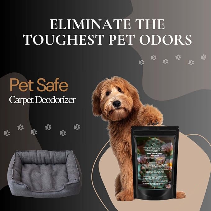 Cactus Flower Blossom Carpet Freshener Powder: Powerful Odor Eliminator for Home, Upholstery Deodorizer, Carpet Deodorizer, Pet Urine, Cat Litter Box - Cactus Flower Blossom Fragrance.-PawvioPets