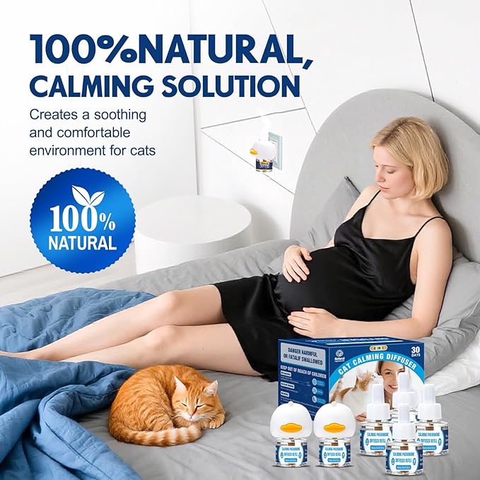 Cat Calming Pheromones Diffuser: 6-in-1 Kit Cat Appeasing Pheromone Diffuser to Calm (2 Plugin+4x48ml Refills) for Comfort Reduces Stress Anxiety, Long-Lasting Appeasing Pheromone for Pet Cat (6in1)-PawvioPets