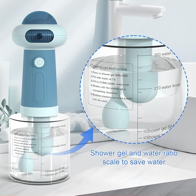 Dog Shampoo Dispenser, UFO Dog Shampoo Sprayer, Electric Foaming Shampoo Dispenser for Dog and Cat Washing, for Bathtub, Kitchen Sink, Bathroom Cleaning, Blue-PawvioPets