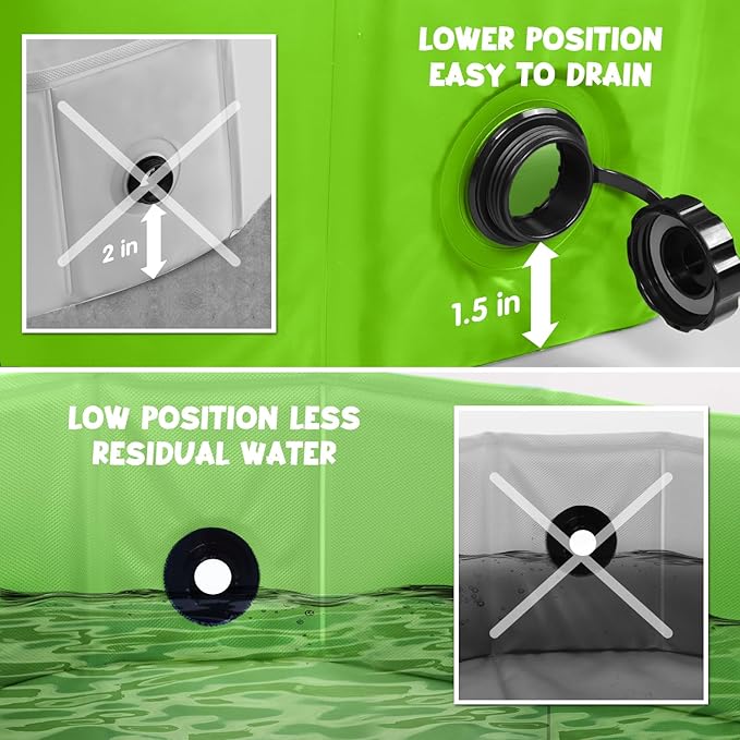 Furrybaby Dog Pool, Foldable Dog Pools for Large Dogs Portable Kiddie Pool Pet Doggie Wading Swimming PoolGreen 39''Indoor and Outdoor-PawvioPets