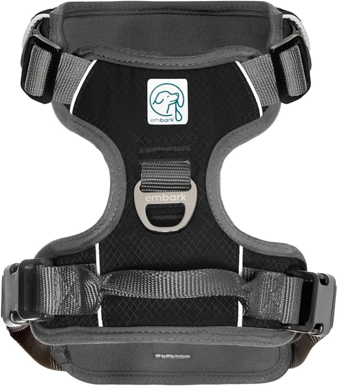 Embark Adventure Dog Harness, Reflective Trim No Pull Dog Harness for Large Dogs - Military Grade Nylon, Front Clip with Gel Lined Handle. Soft & Padded Puppy for Any Breed-PawvioPets