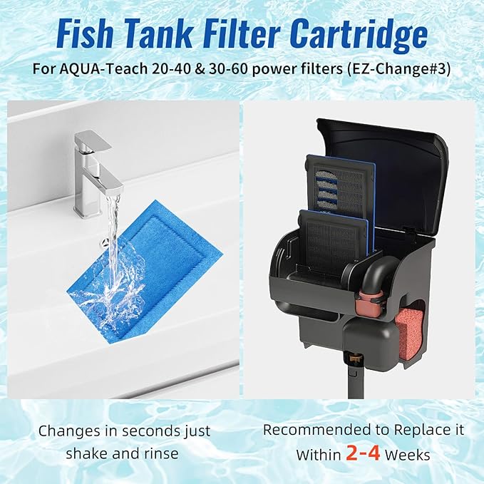 16 Pack Aquarium Filter Cartridge for Marineland Rite-Size C, Fish Tank Filters for Aqua-Tech EZ-Change #3, 20-40 & 30-60 Power Filter and for Marineland Penguin PRO Power Filters 275/375-PawvioPets