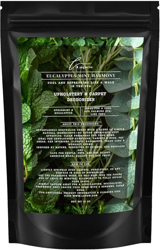 Eucalyptus Mint Harmony Carpet Freshener Powder: Powerful Odor Eliminator for Home, Upholstery Deodorizer, Carpet Deodorizer, Pet Urine, Cat Litter Box - Eucalyptus Spearmint Fragrance-PawvioPets