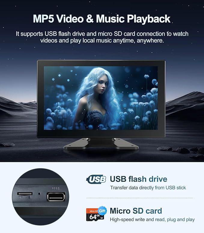 4 Channel 1080p Backup Camera Dash Cam for RV/Truck/Trailer/Van/SUV/Cars,10.2 Inch Touch Screen Quad Split Parking Monitor with DVR Recording/Playback/Bluetooth/FM Radio/Music/Video Player-PawvioPets