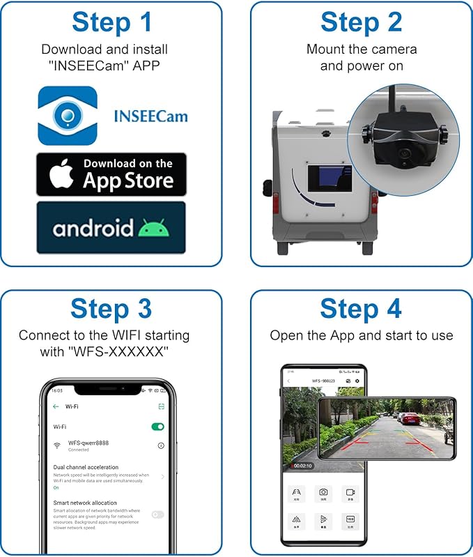 1080P Magnetic Wireless Backup Camera, WiFi Hitch Camera with Long-Lasting Battery,Night Vision,IP69K, Easy Installation for RVs, Trucks, Trailers, Compatible with iPhone,iPad, Android Devices-PawvioPets