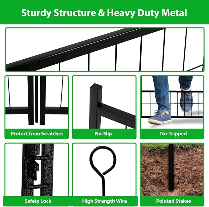 Dog Playpen Outdoor 16 Panels Heavy Duty Dog Pen 26" W×50" H Anti-Rust Exercise Fence with Doors for Large/Medium Pet Play for RV Camping Yard-PawvioPets