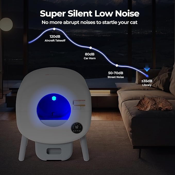 Automatic Cat Litter Box Self Cleaning for Multiple Cats – XL Smart Litter Box with App Control, Odor-Free Waste Disposal, Quiet Operation, Safety Sensors, Compatible with Clumping Litter-PawvioPets