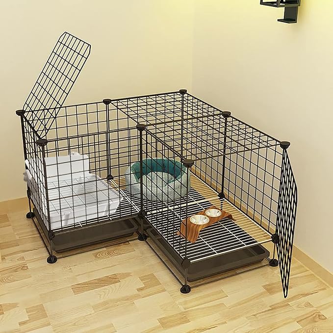 11Pcs Rabbit Litter Box Toilet,Bunny Corner Litter Bedding Plastic Square Grate Guinea Pig Bunny Ferret Hamster Hedgehog, Potty Trainer Bedding Box for Guinea Pig Ferret Hamster Hedgehog (White)-PawvioPets