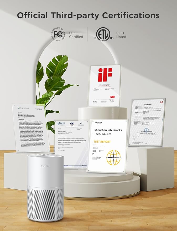 GoveeLife Air Purifiers for Home, Smart Air Purifier for Large Rooms with App & Alexa Control, Detachable Pre-filter, Covers up to 1162ft², Sleep Mode for Pet Hair, Pollen, Dust and Smoke-PawvioPets