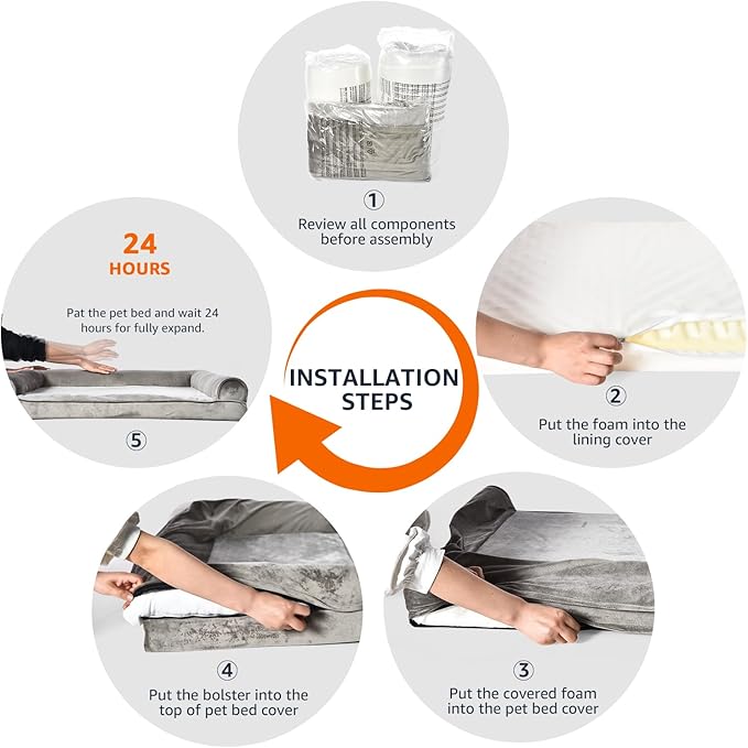 Amazon Basics Dog Bed with Cooling Gel Memory Foam, Pressure-Relief Support for Dogs up to 30lbs, Non-Slip Bottom, Machine Washable Cover, Medium Sized (30" x 20"), Brown-PawvioPets