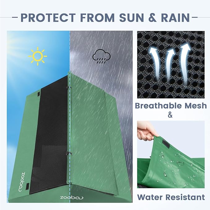 42" 2-in-1 Dog House for Medium Dogs, Elevted Dog House Outdoor/Indoor, Puppy Shelter Outside,Water Resistant 600D PVC and Durable 2x1 Textilene Raised Dog Bed(Green)-PawvioPets