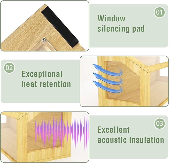 32" Wooden Hamster Cage, Chewproof Gerbil Cages and Habitats, Openable Top Roof Window with Silencing Pad, Guinea Pig Cage for Small Animals, Dwarf and Syrian Hamster, 32 x 16 x 16 Inches-PawvioPets