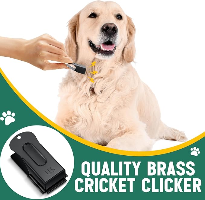 2 Pieces Brass Pet Training Clicker Signaling Cricket Clicker Metal Dog Clicker for Puppy Cats Trainer Pet Owners (Black)-PawvioPets