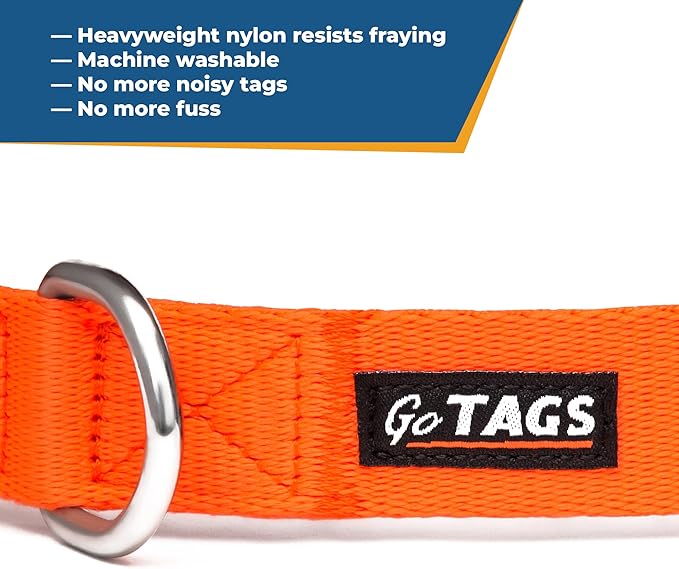GoTags Personalized Dog Collar, Custom Embroidered with Pet Name and Phone Number in Blue, Black, Pink, Red and Orange, for Boy and Girl Dogs or Cats, Adjustable Sizes, Small, Medium, and Large-PawvioPets