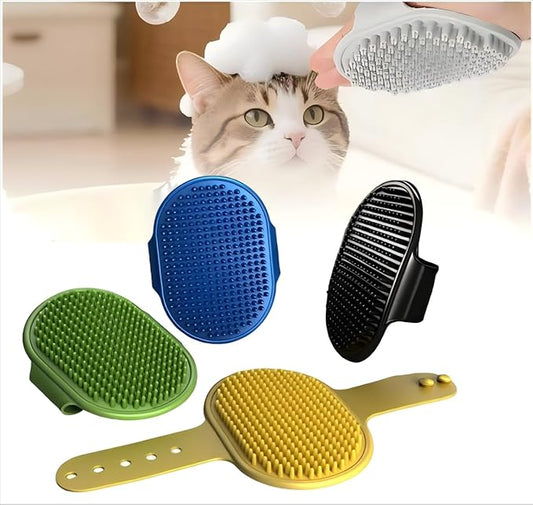 4PCS cat self groomer,cat brushes for indoor cats,Adjustable silicone self-cleaning massage tool for scratching, bathing, massaging, cleaning hair for cats and dogs-PawvioPets