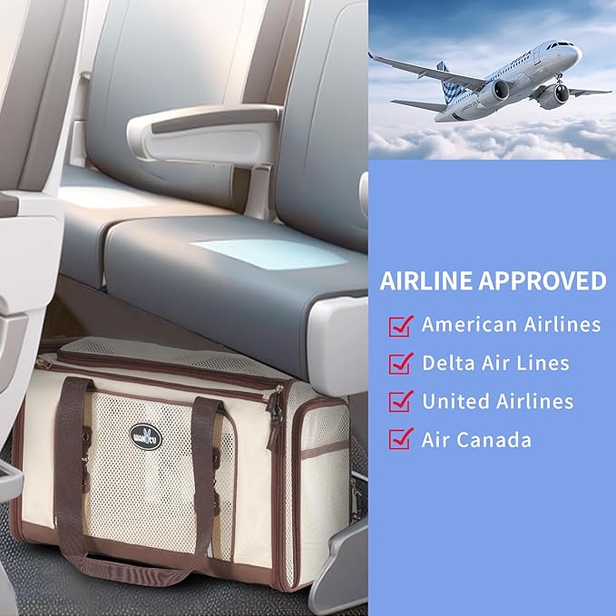 Cat Carrier,Dog Carrier for Small Dogs,TSA Approved/Expandable/3D Foldable Mat/900D Wear Resistant Oxford Fabric,Pet Carrier Airline Approved,Dog Car Seat for Car Travel,Outdoor Camping-PawvioPets