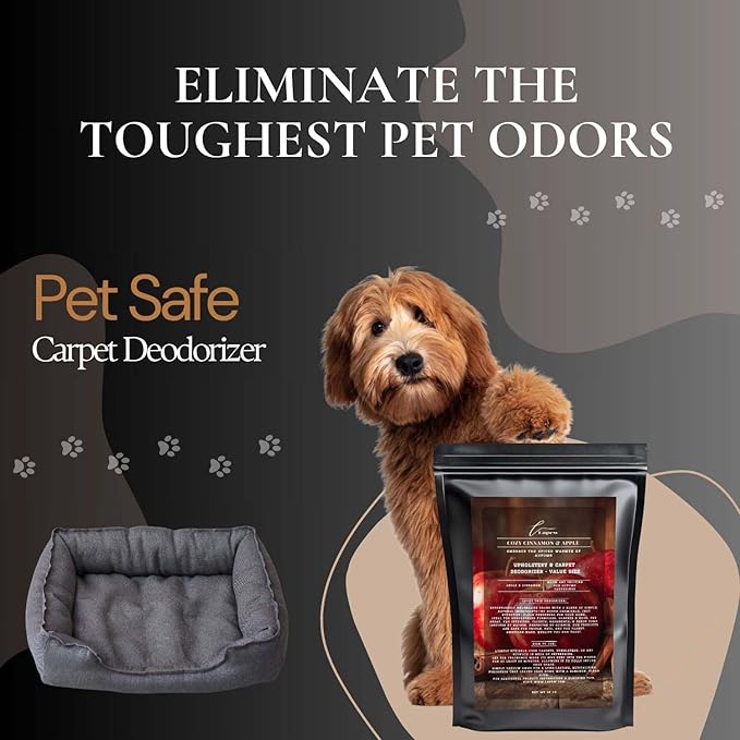 Cozy Cinnamon & Apple Carpet Freshener Powder Refill 36 oz | Powerful Odor Eliminator for Home | Upholstery Deodorizer | Carpet Deodorizer | Pet Urine | Cat Litter Box-PawvioPets