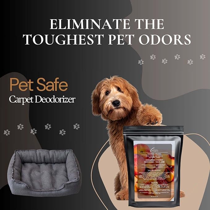 Georgia Peach Carpet Freshener Powder Refill 36 oz | Powerful Odor Eliminator for Home | Upholstery Deodorizer | Carpet Deodorizer | Pet Urine | Cat Litter Box-PawvioPets