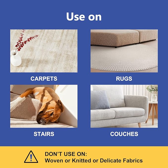 12”Wide Large Metal Carpet Rake Pet Hair Removal Broom, 54" Thicker Handle Low Pile Carpet Brush, Dog Cat Pet Hair Remover, Embedded Fur Pro Clean Removal Tool, Rug Couch Stair Scraper-PawvioPets