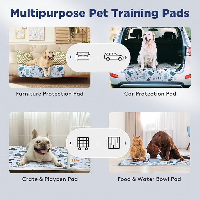 FURTIME Washable Pee Pads for Dogs, 2 Pack Large 34"x36" Super Absorbent Reusable Puppy Pads, 100% Waterproof Non-Slip, Whelping Dog Playpen Crate Mat for Potty-PawvioPets