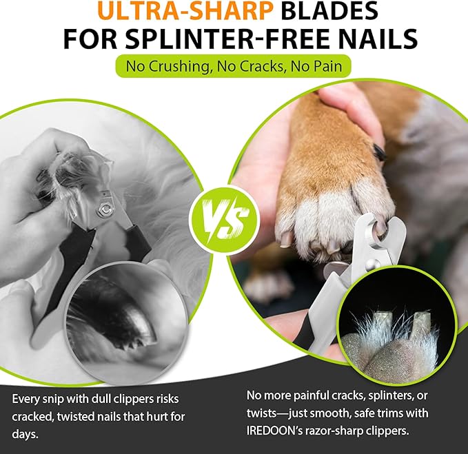 Dog Nail Clippers and Trimmers with Nail File, Ultra-Sharp 4CR13 Stainless Steel Blades Pet Grooming Nail Clippers for Small Medium-Large Breeds-PawvioPets