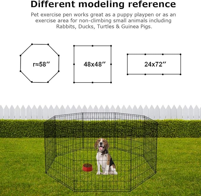 BestPet Metal Wire Playpen, 30 Inch Tall Black-PawvioPets