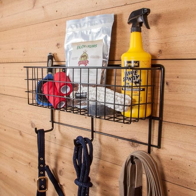 Basket & Tack Rack for Horse | Sturdy, Multi-Function, Mounted Design | 5 Year Warranty-PawvioPets