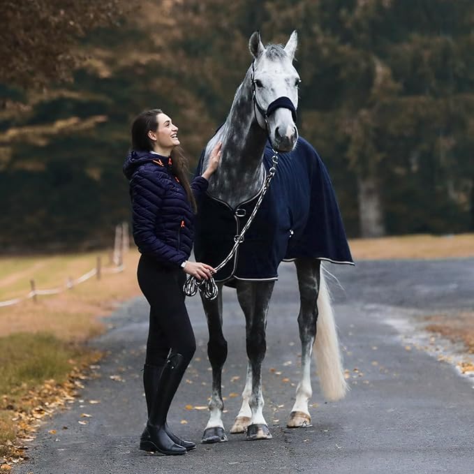 HORZE Kiel Adjustable Horse Halter with Fleece Padding - Dark Navy - Pony-PawvioPets
