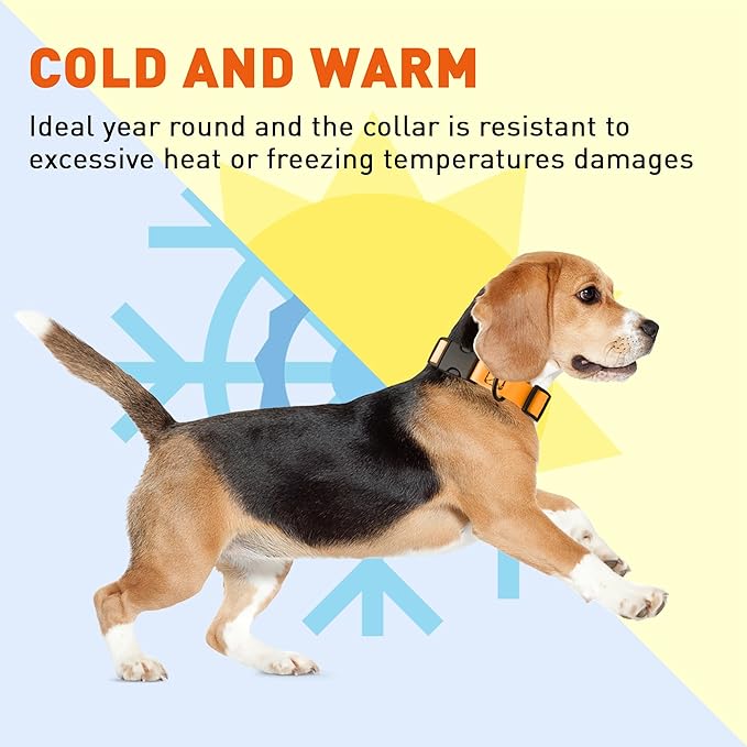 Dogline Biothane Waterproof Dog Collar with Quick Release Buckle Strong Coated Nylon Webbing with Odor- Proof for Easy Care Easy to Clean Fits Small Medium Large Dogs, Tangerine Orange 1" W 15-23" L-PawvioPets