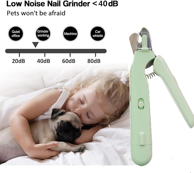 2 In 1 Pet Nail Clipper and Grinder, Professional Electric Rechargeable Pet Nail Fast Trimmer, Painless, Claw Care Grooming, Smoothing, Silent - Shockproof, For Small, Large Dogs & Cats, upgraded-PawvioPets