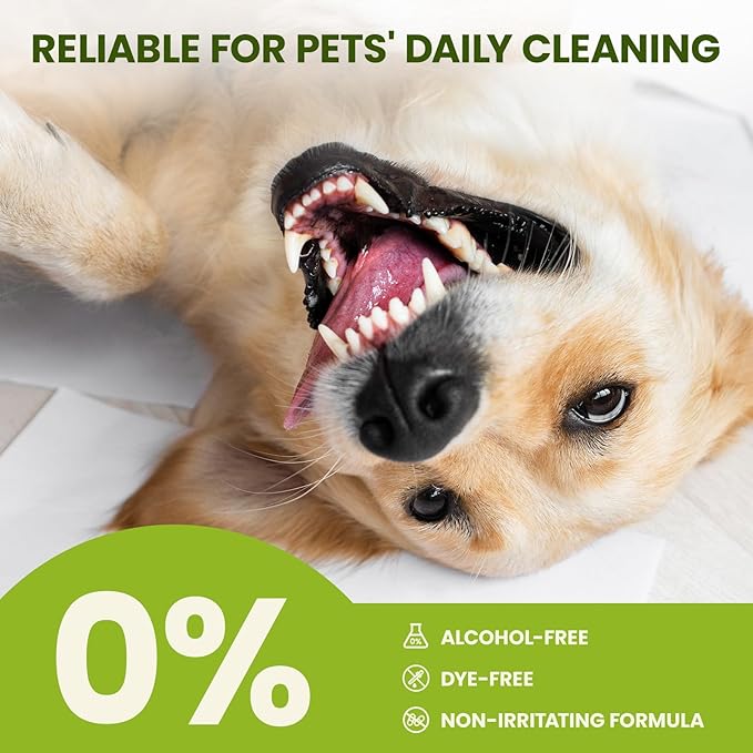 Dog Teeth Cleaning Wipes, Fresh Breath Pet Dental Finger Wipes for Dogs & Cats, Dog Dental Wipes Teeth Wipes, Lick-Safe Pet Toothbrus for Easy Removal of Tartar Buildup, Unscented, 50 PCS-PawvioPets