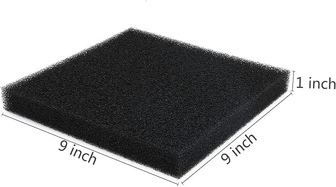 Aquarium Sponge Filter Media Pad 9 x 9 x 1 inch, Cut to Fit Biochemical Filter Bio Foam Pad, 2 Pcs-PawvioPets
