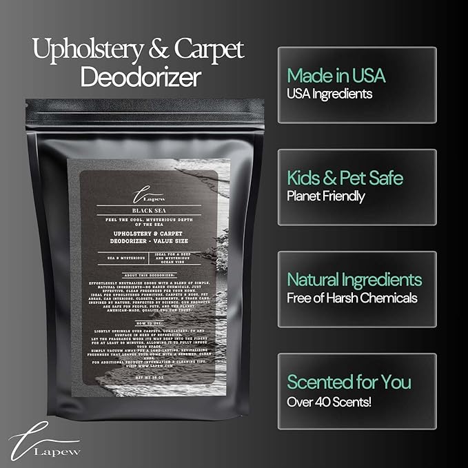 Black Sea Carpet Freshener Powder Refill 36 oz | Powerful Odor Eliminator for Home | Upholstery Deodorizer | Carpet Deodorizer | Pet Urine | Cat Litter Box-PawvioPets
