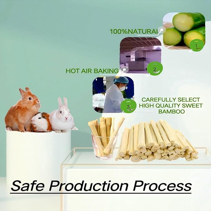 700g/1.5lb Sweet Bamboo Sticks for Rabbits Bunny Chew Toys,Chinchilla Molar Treats Chew Sticks for Small Animals Rabbits Hamsters Guinea Pigs-PawvioPets