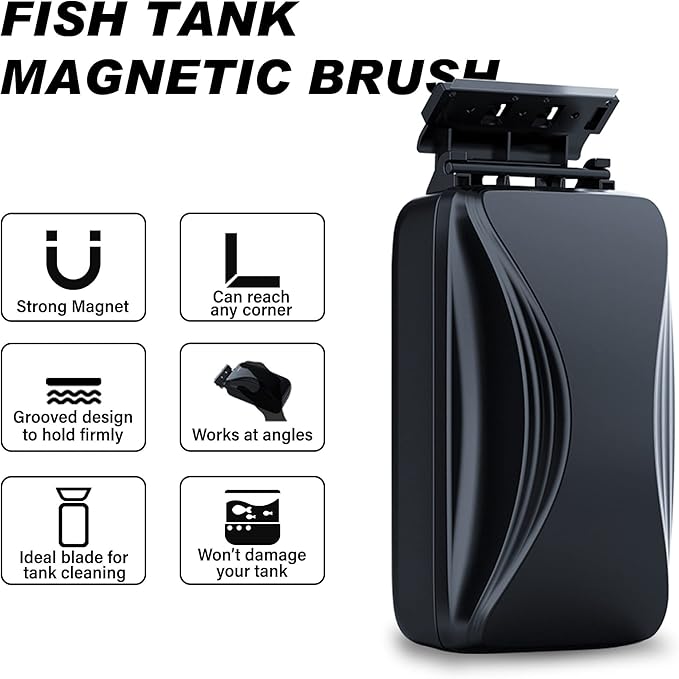 Aquarium Super Strong Magnetic Cleaner Glass Fish Tank Megnet Brush Algae with Scraper Floating Brush Large-PawvioPets