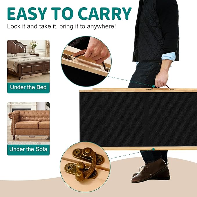 Dog Ramp for Bed, Adjustable Pet Ramps for Dog to Get on Bed, Non-Slip Rubber Surface - Folding Wooden Dog Ramp for Small/Large/Old Dogs, Adjustable up to 19.5 inch High Beds-PawvioPets