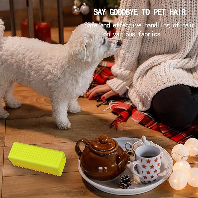 2pcs Pet Dog Cat Hair Remover, Pet Hair Removal Tool, Hollow Cleaner Brush for car，Interior, Furniture, Sofa (green and green)-PawvioPets