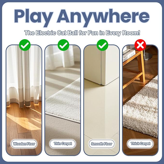 2Pcs Self-Moving Electric Cat Toy Ball with LED - Automatic Interactive Cat Toys for Indoor Cats, Smart Strawberry Design Stimulates Hunting Instincts, Boredom Relief & Exercise for Solo Play-PawvioPets