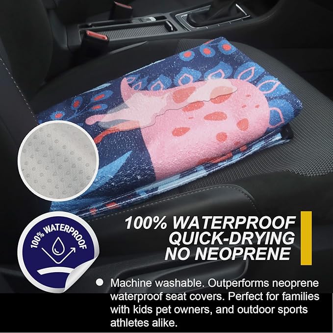 Back Seat Cover for Car Trucks Van SUV,Waterproof Rear Bench Towel Seat Covers for Dogs and Kids,Automotive Backseat Protector (Dinosaur)-PawvioPets