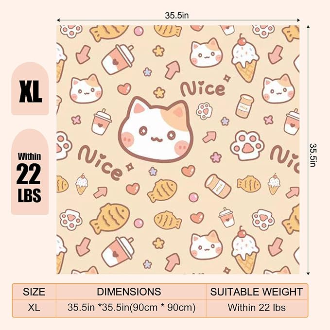 35.5" Cat Grooming Wrap Cat Wrap for Cutting Nails Cat Restraint for Nail Clipping Cat Swaddle Wrap Cat Burrito Wrap XL(Within 22lbs) Anti-Scratch Anti-Escape Multifunctional Pet Tool-PawvioPets