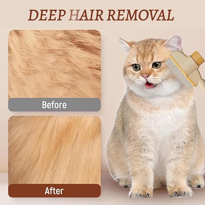 2 Pcs Brush for Cats, brush Cat Comb, Avatore brushs-Removes Fur & Relieves Pain, Upgrade Dog and Cat Hair Removal with Release Button, Multi-function Grooming Brushs for Short&Long Cats-PawvioPets