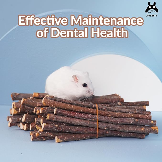 330g Natural Apple Sticks Rabbit Chew Toys, Bunny Teething Toys, Easy to Store in Jar, Ideal for Rabbit, Guinea Pig, Hamster, Chinchilla, Chipmunks, Squirrels, Gerbils and other Small Animals-PawvioPets