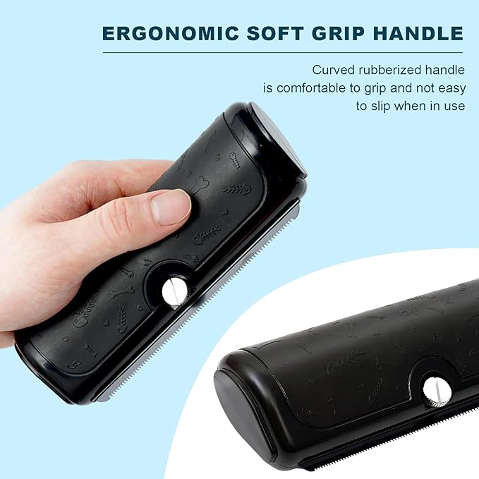 Deshedding Dog Brush, Pet Hair Remover for Dogs, Cats, and Horses, Grooming Tool for Short and Long Hair, Black-PawvioPets