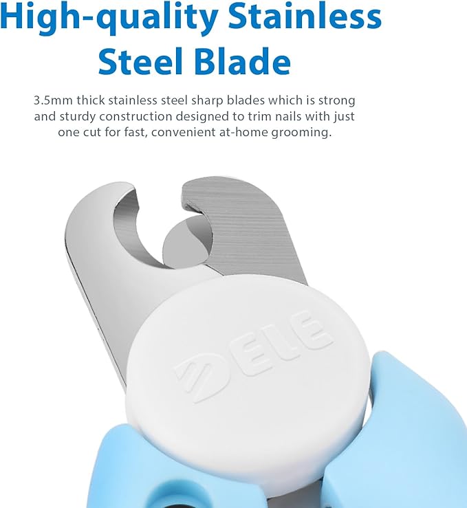 Flexzion Dog Cat Nail Clipper and Trimmer, Pet Toe Claw Scissor Grooming Tool with Stainless Steel Blades File Easy Grip Handle Safety Guard Avoid Overcutting for Small Medium Large Breed Puppy, Blue-PawvioPets